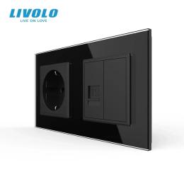 Розетка LIVOLO VL-C7FCTC16A/FCCP/FCMB-4BS05 Black