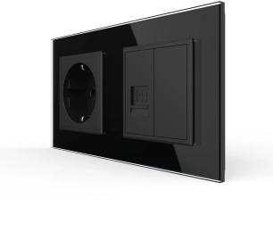 Розетка LIVOLO VL-C7FCTC16A/FCCP/FCMB-4BP Black