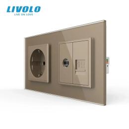 Розетка LIVOLO VL-C7FCTC16A/FCCP/FCTV-4AS05 Gold