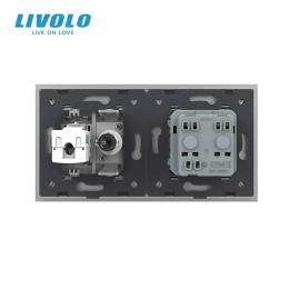 Розетка LIVOLO VL-C7FCTC16A/FCCP/FCTV-4IS05 Gray