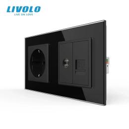 Розетка LIVOLO VL-C7FCTC16A/FCCP/FCTV-4BS05 Black