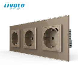 Розетка LIVOLO VL-C7FCTC16A/CTF16A.UC18W-6AP Gold