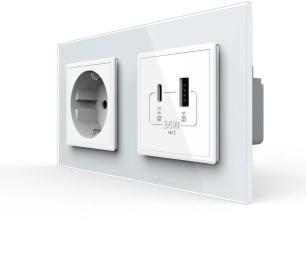 Розетка LIVOLO VL-C7FCTC16A/FCUA18W.UC18W-4WP White