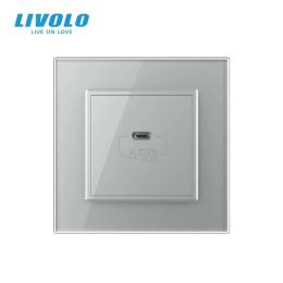 Розетка LIVOLO VL-C7FCUC-2IP Gray