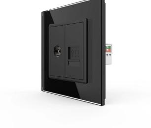 Розетка LIVOLO VL-C7FCCP/FCTV-2BP Black