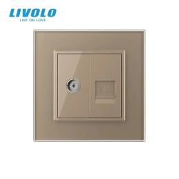 Розетка LIVOLO VL-C7FCCP/FCCP-2AS06 Gold Matte
