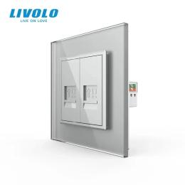 Розетка LIVOLO VL-C7FCCP/FCCP-2IP Gray