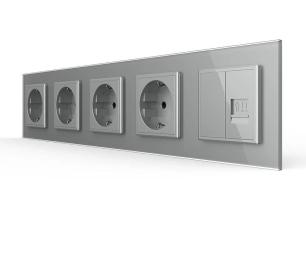 Розетка LIVOLO VL-C7FCTC16A/FCCP/FCMB-10IS05 Gray