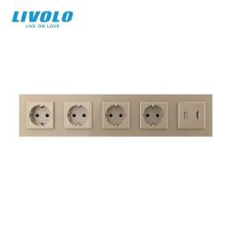 Розетка LIVOLO VL-C7FCTC16A/FCUA/FCHD-10AP Gold