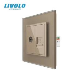 Розетка LIVOLO VL-C7FCCP/FCTV-2AS06 Gold Matte