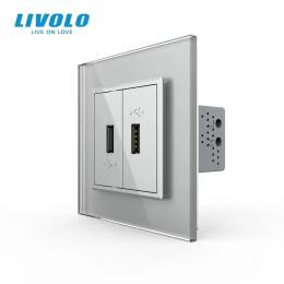 Розетка LIVOLO VL-C7FCUA/FCUA-2IS06 Matte Gray