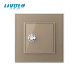 Розетка LIVOLO VL-C7FCTV/FCMB-2AS06 Gold Matte