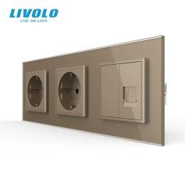 Розетка LIVOLO VL-C7FCTC16A/FCCP/FCMB-6AS05 Gold