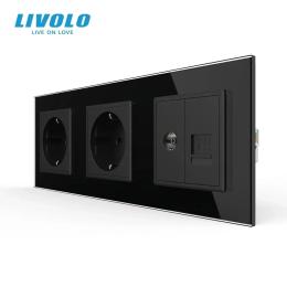 Розетка LIVOLO VL-C7FCTC16A/FCCP/FCMB-6BS05 Black