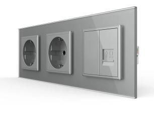 Розетка LIVOLO VL-C7FCTC16A/FCCP/FCMB-6IP Gray