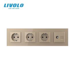 Розетка LIVOLO VL-C7FCTC16A/FCCP/FCCP-8AP Gold