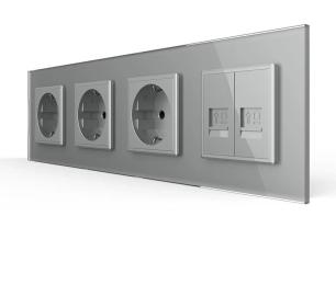 Розетка LIVOLO VL-C7FCTC16A/FCCP/FCCP-8IP Gray
