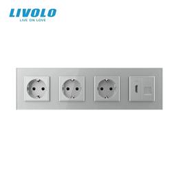 Розетка LIVOLO VL-C7FCTC16A/FCCP/FCMB-8IP Gray