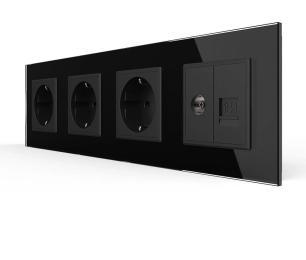Розетка LIVOLO VL-C7FCTC16A/FCCP/FCTV-8BP Black