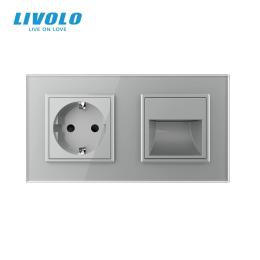 Розетка LIVOLO VL-C7FCTC16A/FCL1-4IP Gray