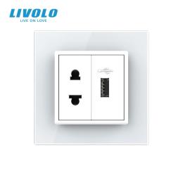 Розетка LIVOLO VL-C7FCT25/FCUA-2WS05 White
