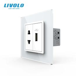 Розетка LIVOLO VL-C7FCT25/FCUA-2WS06 White