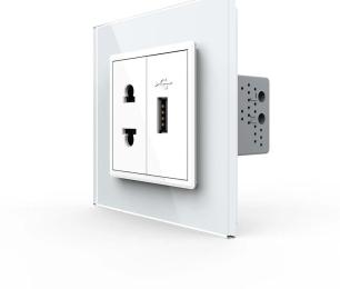 Розетка LIVOLO VL-C7FCT25/FCUA-2WP White