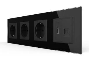 Розетка LIVOLO VL-C7FCTC16A/FCHD/FCCP-8BP Black