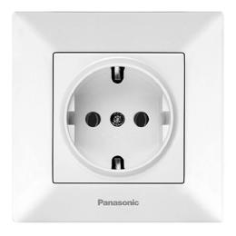 Розетка Panasonic Arkedia Slim із заземленням, швидкий монтаж White
