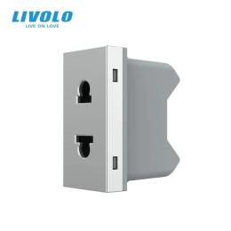 Розетка LIVOLO VL-FCT25 16A-1IP Gray