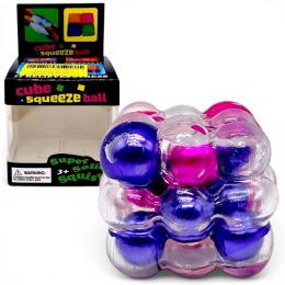 Іграшка-антистрес Mic 712369 Raspberry Purple Кубік з кольоровими кульками 5см #369 12/144