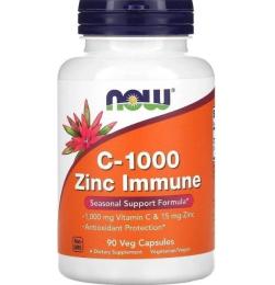 Вітамінно-мінеральний комплекс Now Foods C-1000 Zinc Immune - 90 vcaps (2022-10-0017)
