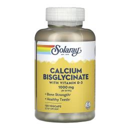 Вітаміни та мінерали Solaray Calcium Bisglycinate with Vitamin D-3 1000mg - 120 vcaps (2023-10-6783)