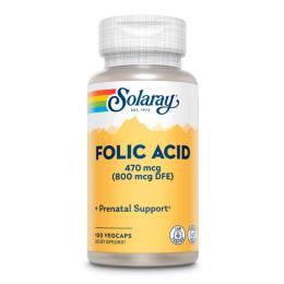 Вітаміни та мінерали Solaray Folic Acid 470 mcg (800 mcg DFE) - 100 caps (2023-10-4428)