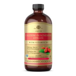 Вітаміни та мінерали Solgar Liquid Calcium Magnesium Citrate with Vitamin D3 - 16 oz Natural Strawberry (2022-10-1986)