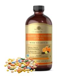 Вітаміни та мінерали Solgar Liquid Calcium Magnesium Citrate with Vitamin D3 - 473ml Natural Orange-Vanilla (2023-10-3671)