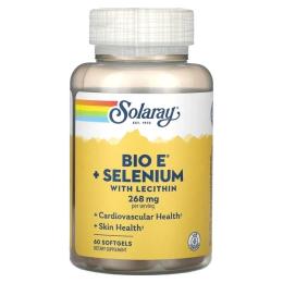 Вітаміни та мінерали Solaray Bio Vitamin E with Selenium 268mg - 60 softgels (2023-10-6739)