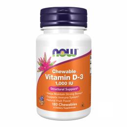 Вітаміни та мінерали Now Foods VIT D-3 1000 IU Chewable Fruity - 180 loz (2022-09-1183)