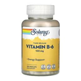 Вітаміни та мінерали Solaray Vitamin B-6 100mg - 120 vcaps (2023-10-6771)