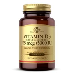 Вітаміни та мінерали Solgar Vitamin D3 Cholecalciferol 125 mcg 5000 IU - 100 softgels (100-31-3430199-20)