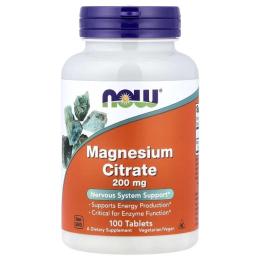 Вітамінно-мінеральний комплекс Now Foods Magnesium Citrate 200mg - 100 tabs (2022-10-0029)