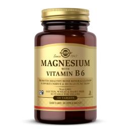 Вітаміни та мінерали Solgar Magnesium with Vitamin B6 - 100 tabs (2023-10-4128)