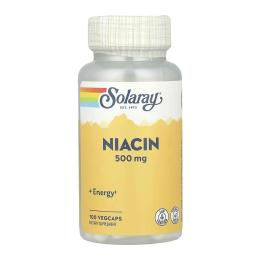 Вітаміни та мінерали Solaray Niacin 500mg - 100 vcaps (2023-10-6743)