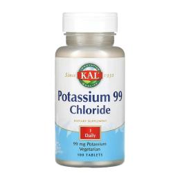 Вітаміни та мінерали KAL Potassium 99 Chloride - 100 tabs (2023-10-5195)