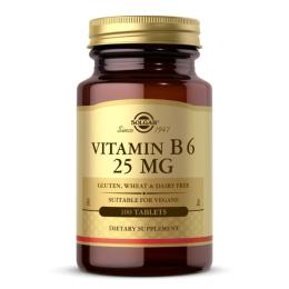 Вітаміни та мінерали Solgar Vitamin B6 25 mg (100 tabs) (18415-01)