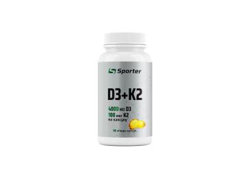 Вітаміни та мінерали Sporter D3+K2 4000 IU (60 caps) (24830-01)