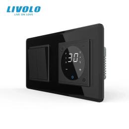 Терморегулятор LIVOLO 2-клавішний вимикач програмований для електричної теплої підлоги Black (VL-C7FC2MK/FCQ1/XQ001-4BS05)