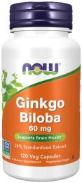 Натуральні добавки і екстракти Now Foods Ginkgo Biloba 60 mg - 120 vcaps (2022-10-2320)
