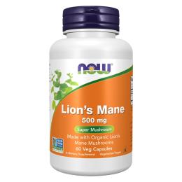 Натуральні добавки і екстракти Now Foods Lions Mane 500mg - 60 vcaps  (2023-10-2089)
