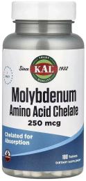 Натуральні добавки і екстракти KAL Molybdenum Amino Acid Chelate 250 mcg - 100 tabs (2023-10-7003)